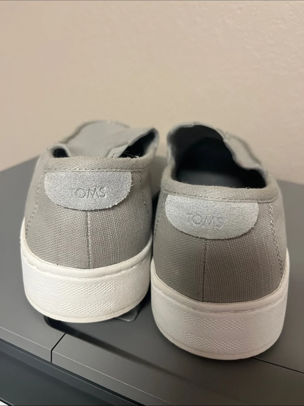 Toms Men’s Gray Canvas Slip-On Loafers